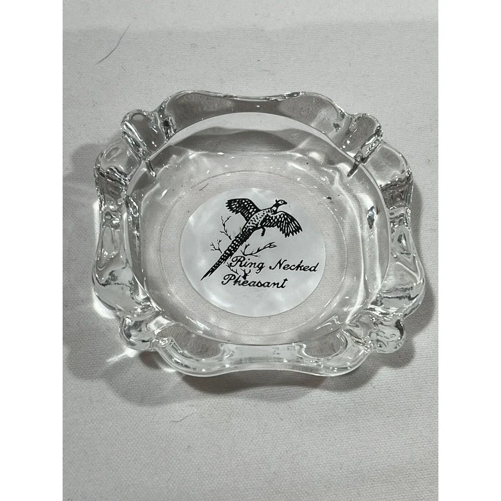 Game Bird Ashtray Set Lot Of 3 Glass‎ Grouse Pheasant Hunting Decor
